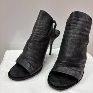 Balenciaga Glove Slingback Black Leather Pumps Size 39.5